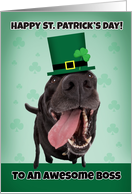 Happy St. Patrick’s Day Boss Dog in Green Hat card