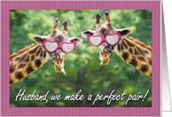 Happy Valentine’s Day Husband Funny Giraffe Pair card