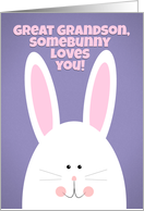 Happy Easter Great Grandson Somebunny Loves You card