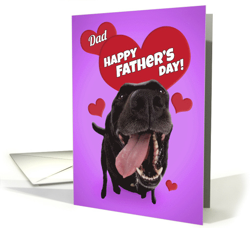 Happy Father's Day Dad Cute Black Lab with Hearts Humor card (1556494)