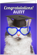 Congratulations Graduate Aunt Cute Cat in Grad Cap Humor card