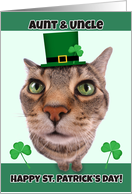 Happy St. Patrick’s Day Aunt & Uncle Cute Cat in Hat card