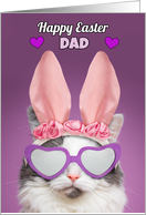 Happy Easter Dad Cat in Bunny Ears Humor card