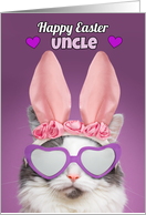 Happy Easter Uncle Cat in Bunny Ears Humor card