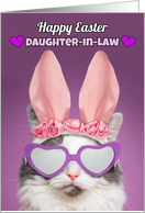 Happy Easter Daughter-in-Law Cat in Bunny Ears Humor card