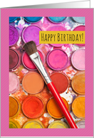 Happy Birthday to Anyone Watercolor Paints card