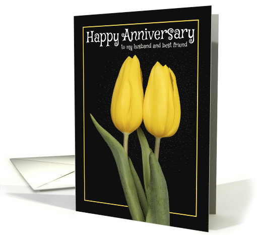 Happy Anniversary Husband Two Yellow Tulips card (1561714)