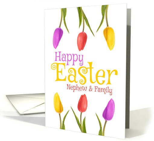 Happy Easter Nephew & Family Pretty Tulips card (1561814)