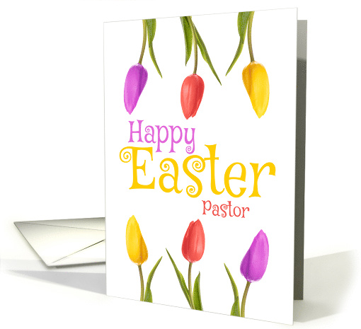Happy Easter Pastor Pretty Tulips card (1561830)