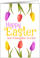 Happy Easter Son & Daughter-in-Law Pretty Tulips card