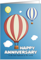 Happy Anniversary Husband Hot Air Balloons card
