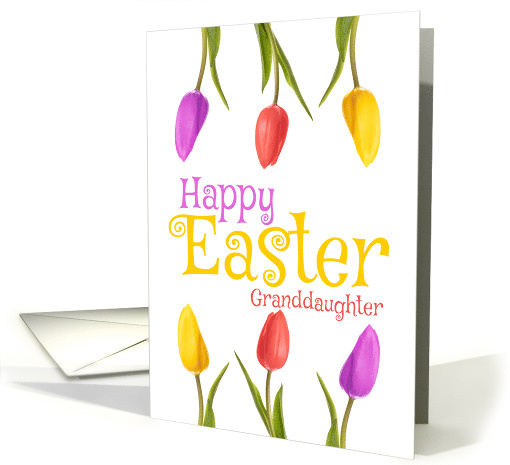 Happy Easter Granddaughter Pretty Tulips card (1562838)