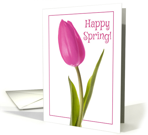 Happy Spring Beautiful Pink Tulip For Anyone card (1563178)