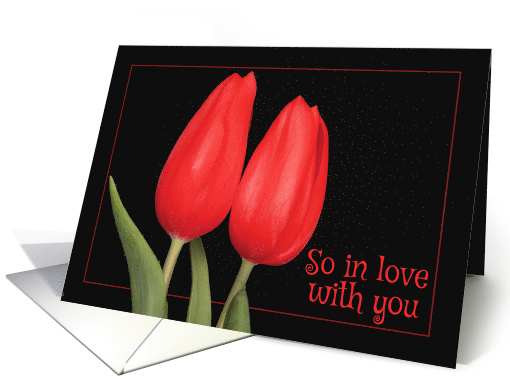 Two Red Tulips Love and Romance card (1563686)