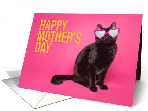 Happy Mother's Day Cute Black Cat in Sunglasses card (1568062)