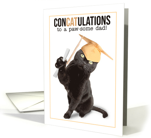 Congratulations Graduate Dad Funny Cat Puns Humor card (1568138)