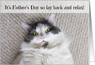 Happy Father’s Day Cat Relaxing Humor card
