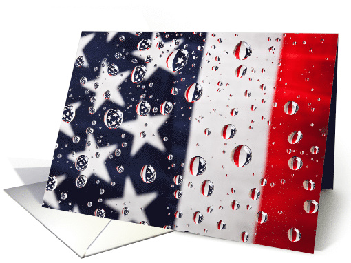 Memorial Day Abstract Water Drops Flag Photograph card (1569344)