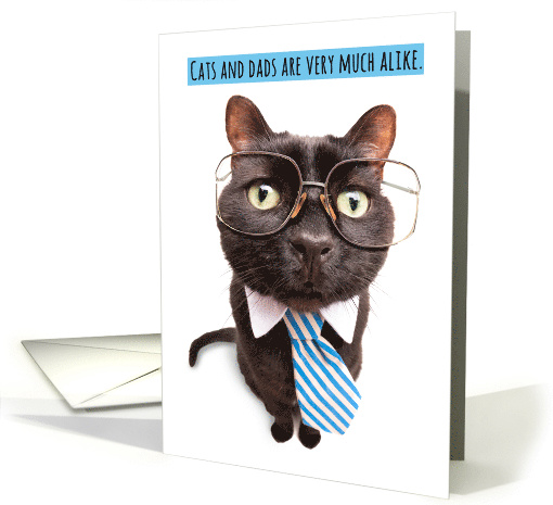 Happy Father's Day Cat in Tie and Glasses Humor card (1569914)