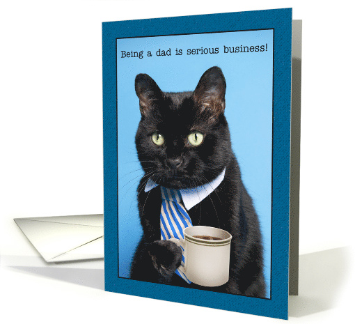 Happy Father's Day Business Cat Humor card (1570106)