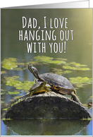 Happy Father’s Day Turtle on a Log Humor card