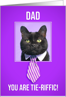 Happy Father’s Day Cat in Tie-riffic Tie Humor card