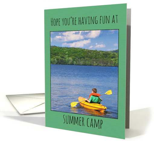 Summer Camp Wishes Boy in Kyak Photo card (1571796)