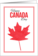 Happy Canada Day Red Maple Leaf card