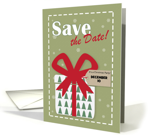 Customizable Save The Date Christmas Party Gift Box card (1577158)