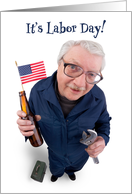 Happy Labor Day Funny Handyman With Beer card