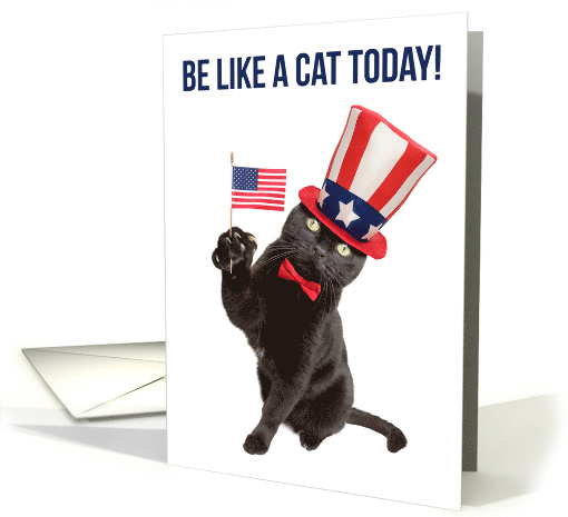 Happy Labor Day Be Like a Cat Humor card (1578596)