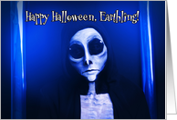 Happy Halloween For Anyone Creepy Alien Humor card