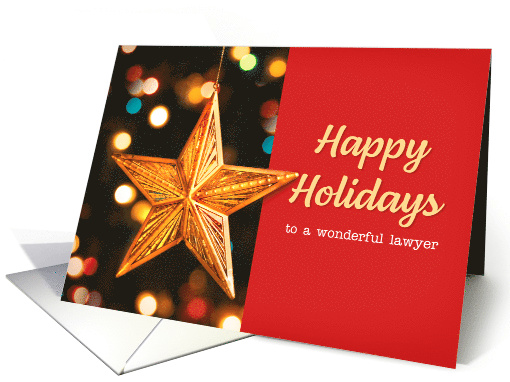 Happy Holidays Lawyer Star Ornament card (1581402)