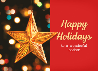 Happy Holidays Barber Star Ornament