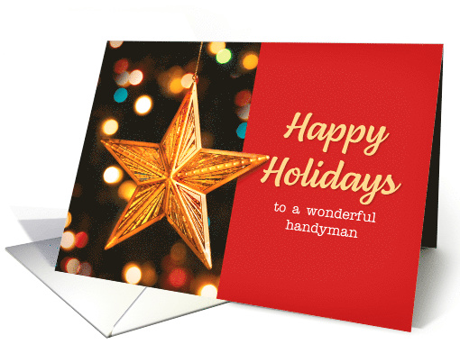 Happy Holidays Handyman Star Ornament card (1583056)