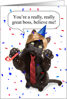 Happy Boss’s Day Trump Cat Humor card