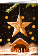 Merry Christmas For Anyone Nativity Scene Under Tree card