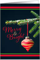Merry Christmas For Anyone Merry and Bright Ornament card