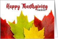 Happy Thanksgiving From All of Us Fall Leaves card