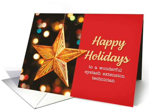 Happy Holidays Eyelash Extension Technician Star Ornament card