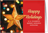 Happy Holidays Eyelash Extension Technician Star Ornament card