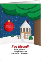 Merry Christmas I’ve Moved Winter House Custom Front For New Address card