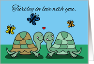 Happy Valentine’s Day Turtley in Love With You Illustration card