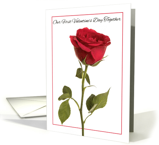 Happy Valentine's Day Red Rose First Valentine's Day Together card
