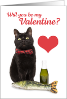 Happy Valentine’s Day Cute Black Cat Humor card