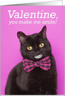 Happy Valentine’s Day For Anyone Funny Cat With Silly Smile Humor card