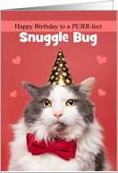 Happy Birthday Custom Relationship Cat in Party Hat and Bow Tie Humor card