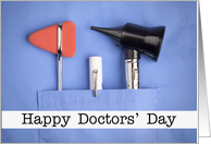 Happy Doctors’ Day Medical Devices in Scrub Pocket card