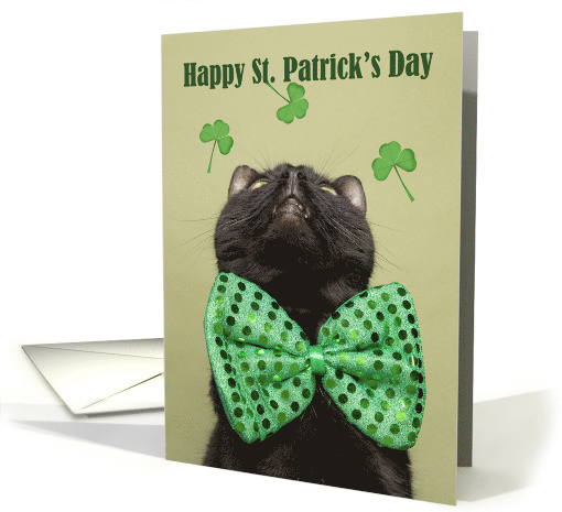 Happy St. Patrick's For Anyone Day Cat in Bow Tie Looking... (1600780)