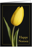 Happy Norooz Persian New Year Pretty Yellow Tulip Photograph card